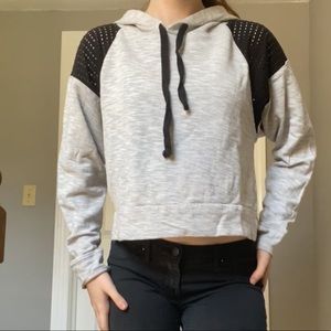 Light grey cropped hoodie